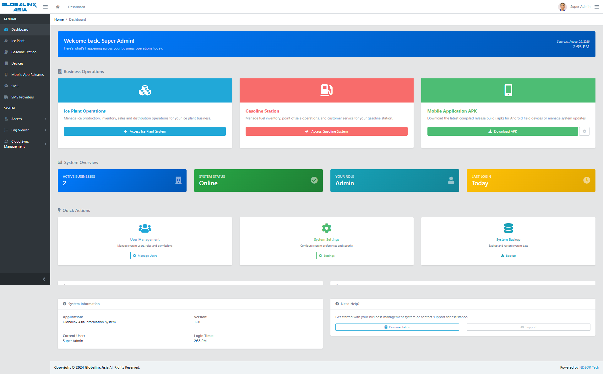 NDSOR Systems Dashboard